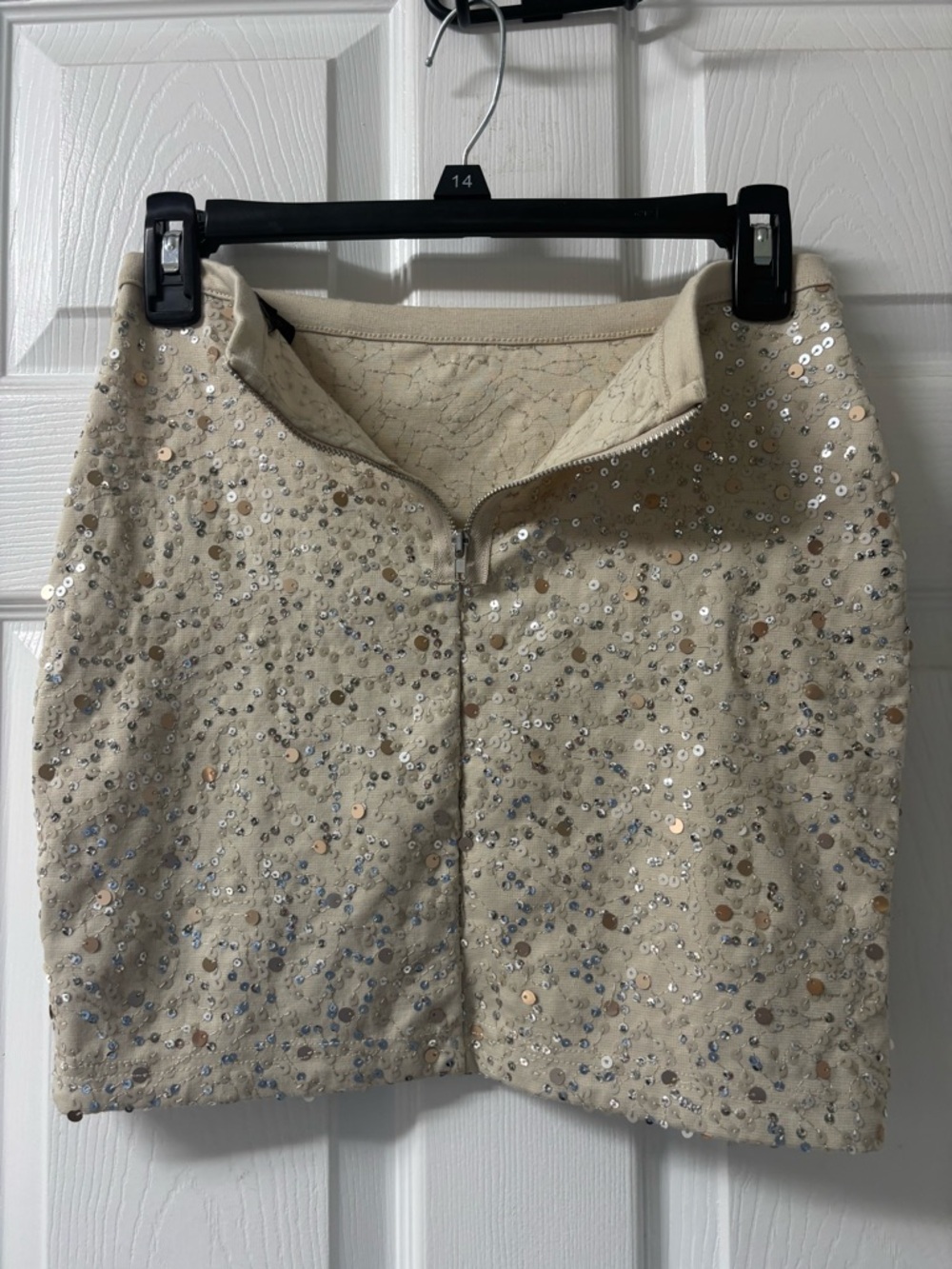 Y2K Party Sequin Mini Skirt Gold Women’s Size XS - Picture 4 of 8